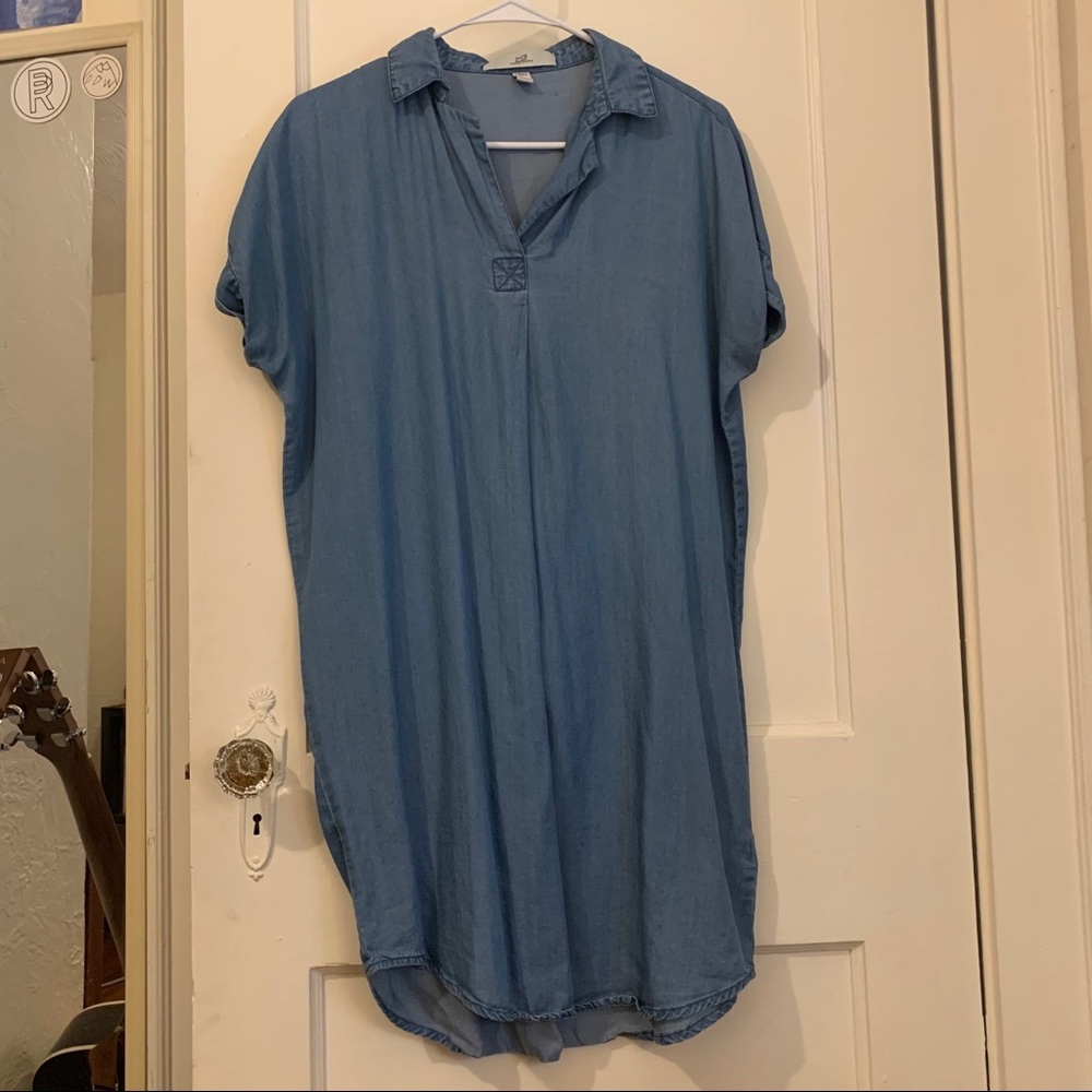 Oversize chambray shirt dress